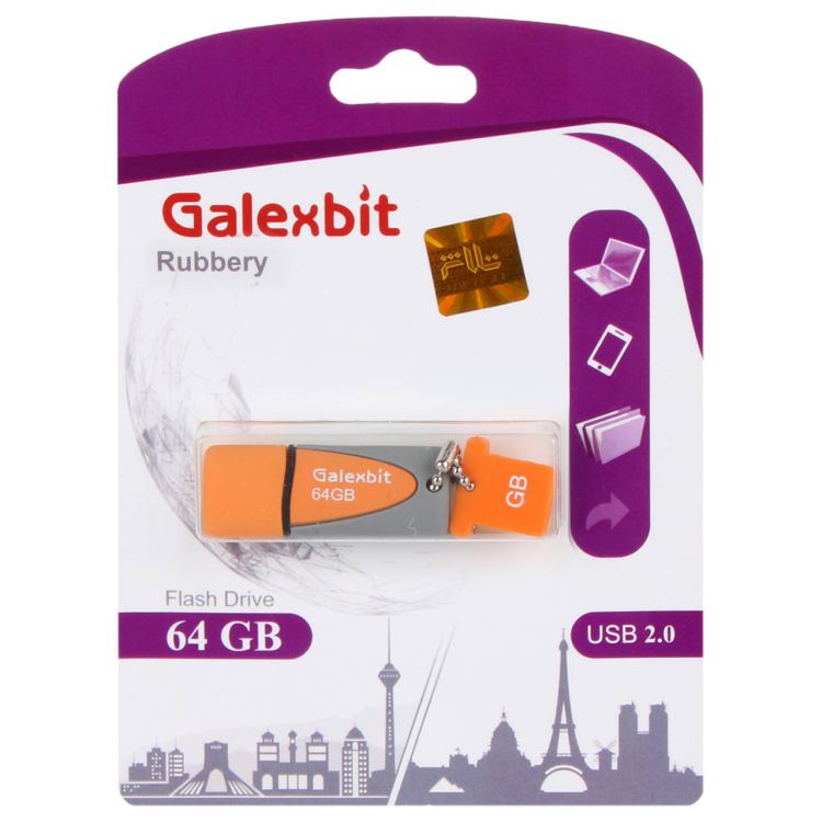 فلش گلس بیت  نارنجی Galexbit Rubbery USB2.0 64GB